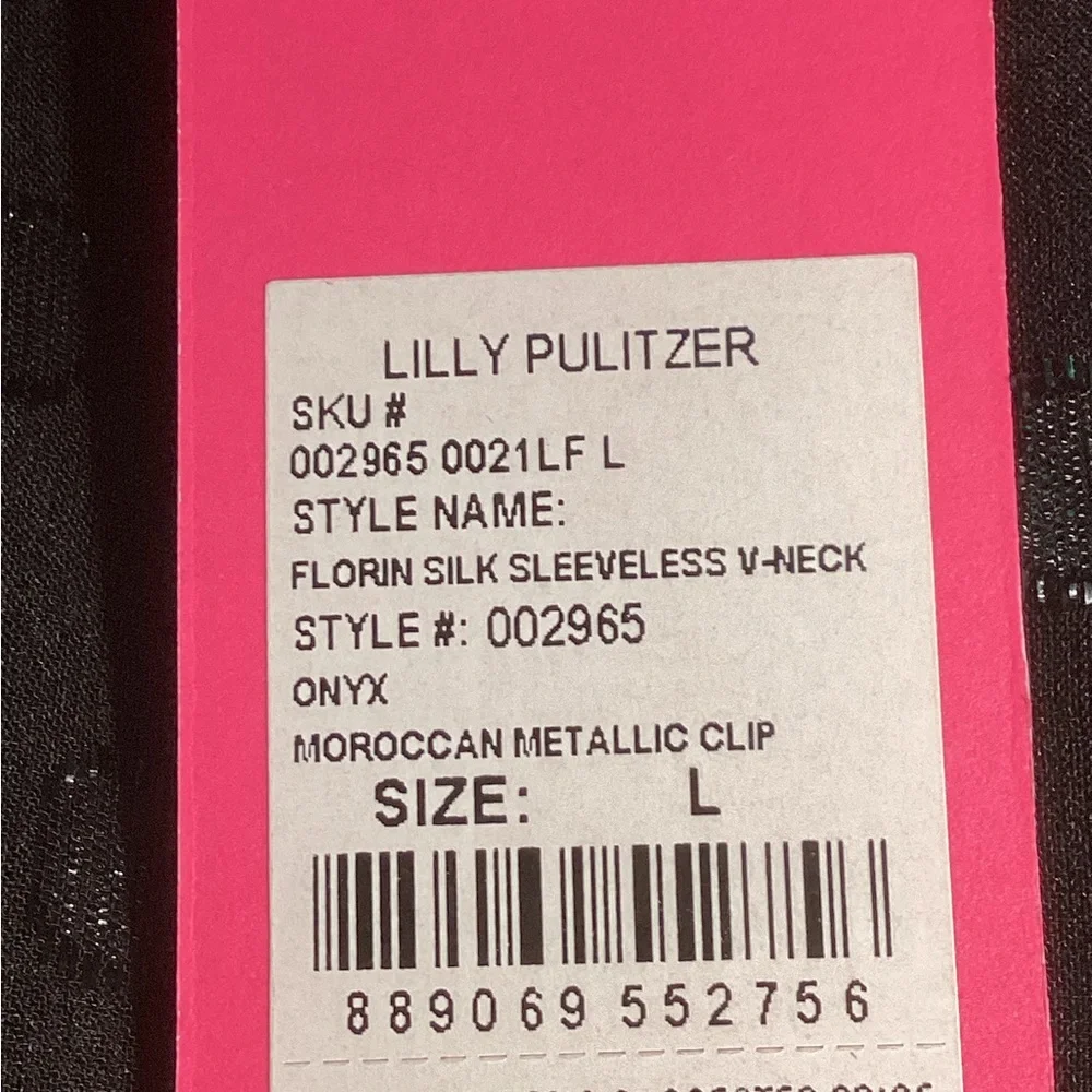 LILLY PULITZER FLORIN-SILK BLACK TOP. - Picture 14 of 15